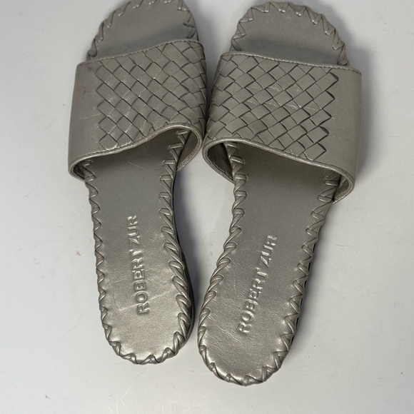 Robert Zur Metallic Slide Sandals - Picture 1 of 7